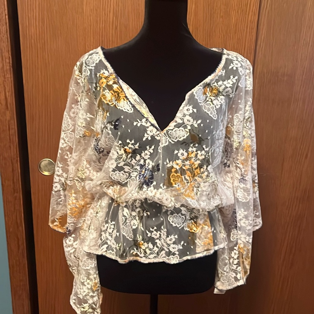 Free People sheer shirt size small